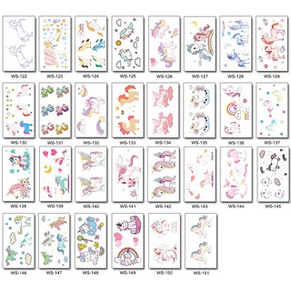 五象設計 獨角獸紋身貼 卡通tattoo動物可愛兒童玩具防水貼紙