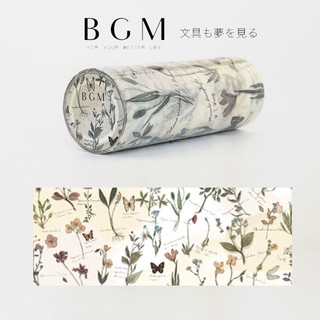 【莫莫日貨】全新 日本原裝進口 BGM 100mm系列 紙膠帶 和紙膠帶 - 復古花朵 (整捲) LP004