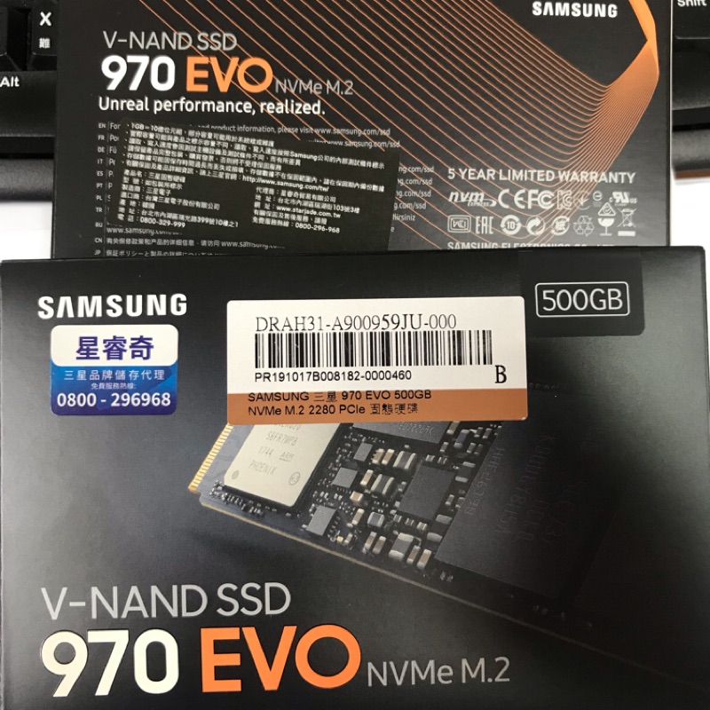 全新未拆 SAMSUNG 三星 970 EVO 500GB NVMe M.2 2280 PCIe 固態硬碟
