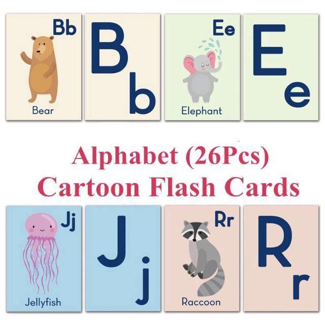 台灣現貨英文字卡英文26字母卡片英語啟蒙認字卡閃卡英文學習卡flash Card 英文單字卡英語字母卡 蝦皮購物