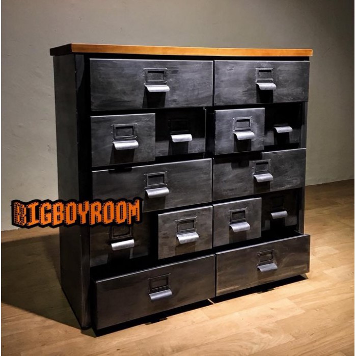 【BIgBoyRoom】工業風家具 法式多格櫃造型粗獷鐵製置物櫃 LOFT舊化美式復古收納櫃 鞋櫃展示櫃 客製化工具櫃