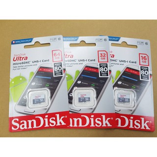 現貨 SanDisk Ultra microSD 16G /32G / 64G C10 UHS-1 80MB 記憶卡