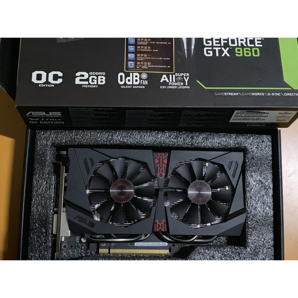 ASUS顯示卡 STRIX GTX 960 2GD5 GTA5 吃雞 POE 750ti 1050ti 1060 參考