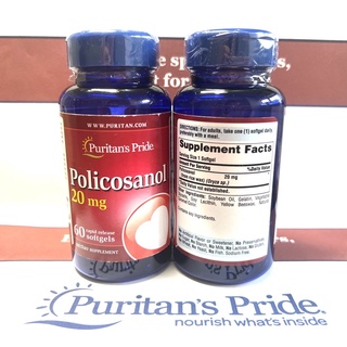 Puritan's Pride 甘蔗原素 Policosanol 20mg 60粒 膽固醇 (現貨) 軟膠囊 普瑞登代購