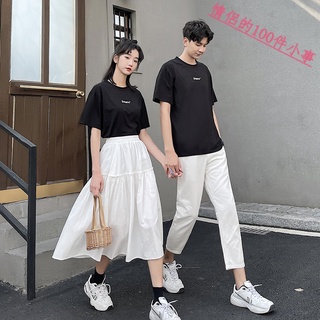【COUPLE】2022新款🌺🌺情侶裝黑白小清新甜美情侶裝套裝班服女裙