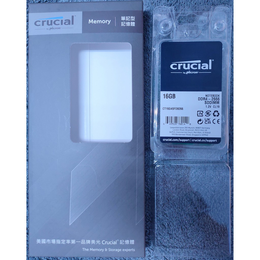 Micron 美光 Crucial 16GB DDR4-2666 SODIMM 記憶體 RAM 筆記型電腦 終身有限保固