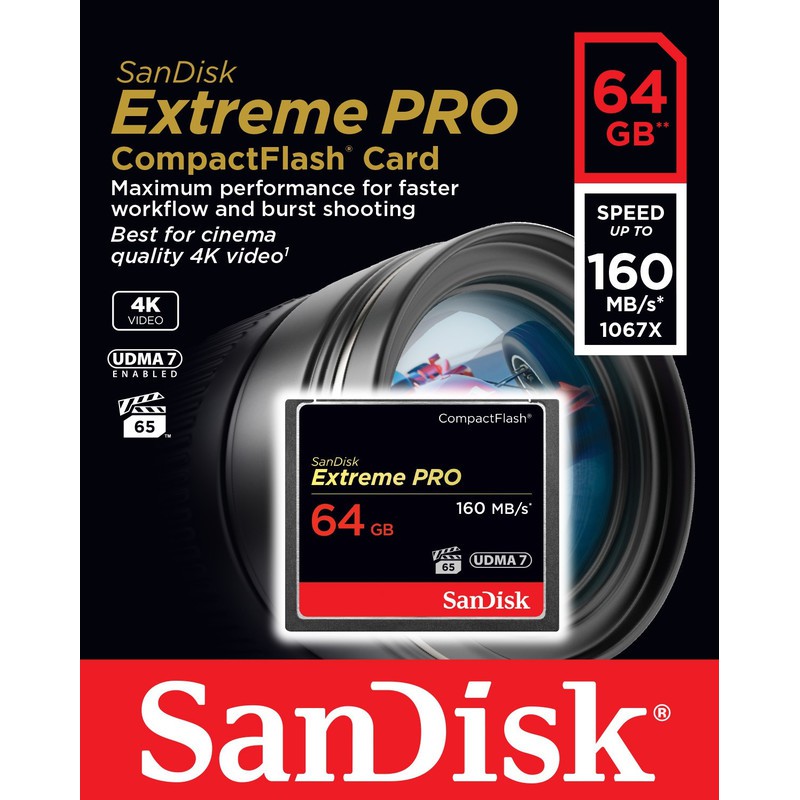 SanDisk Extreme Pro CF 64G 記憶卡 160MB/S (公司貨二手)