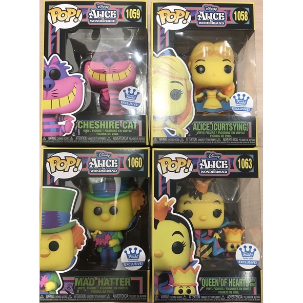 Funko pop 愛麗絲夢遊仙境 黑光系列 blacklight 愛麗絲 瘋帽 妙妙貓 紅心皇后 Funko shop