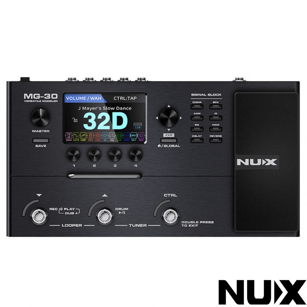 Nux MG 30 電吉他 綜合效果器 IR 破音 Loop 錄音介面 中文說明 贈變壓器 切換踏板【又昇樂器.音響】