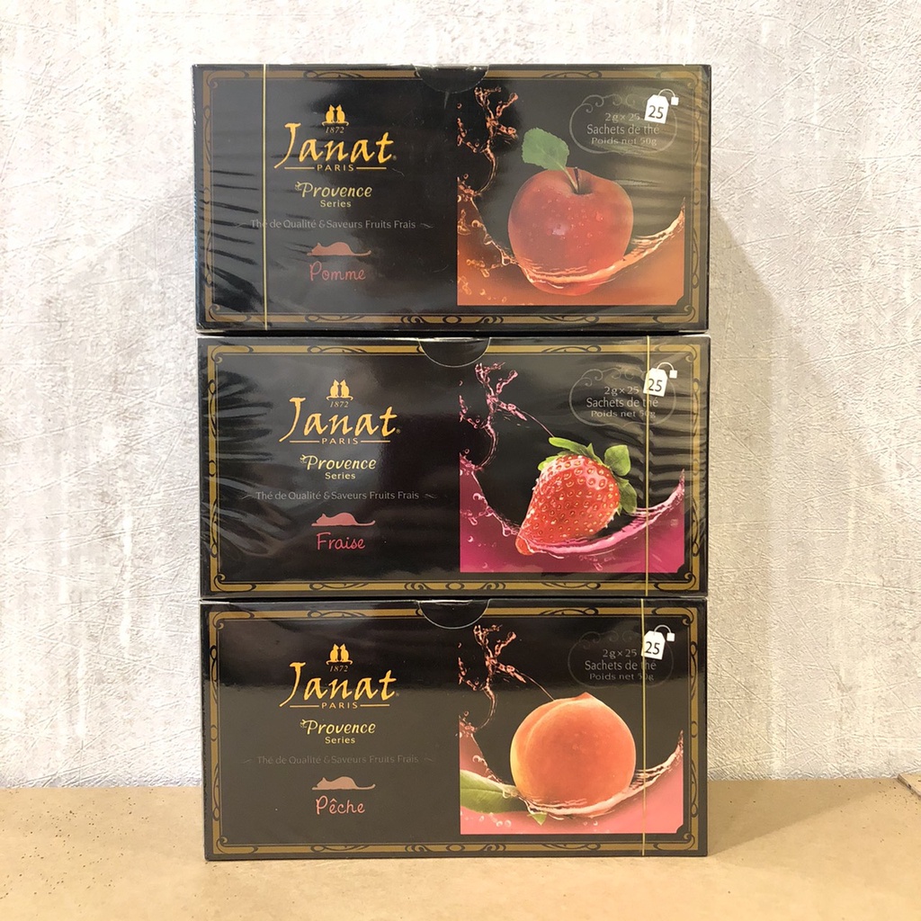 [有貨] 法國 Janat 普羅旺斯系列 蘋果紅茶 焦糖紅茶 葡萄紅茶 草莓紅茶 水蜜桃紅茶 茶包盒裝 25入