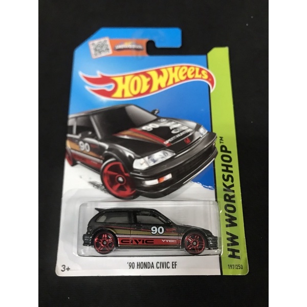 風火輪 hot wheels 90 喜美 本田 honda civic ef 四代 三門 黑色 稀有 普卡