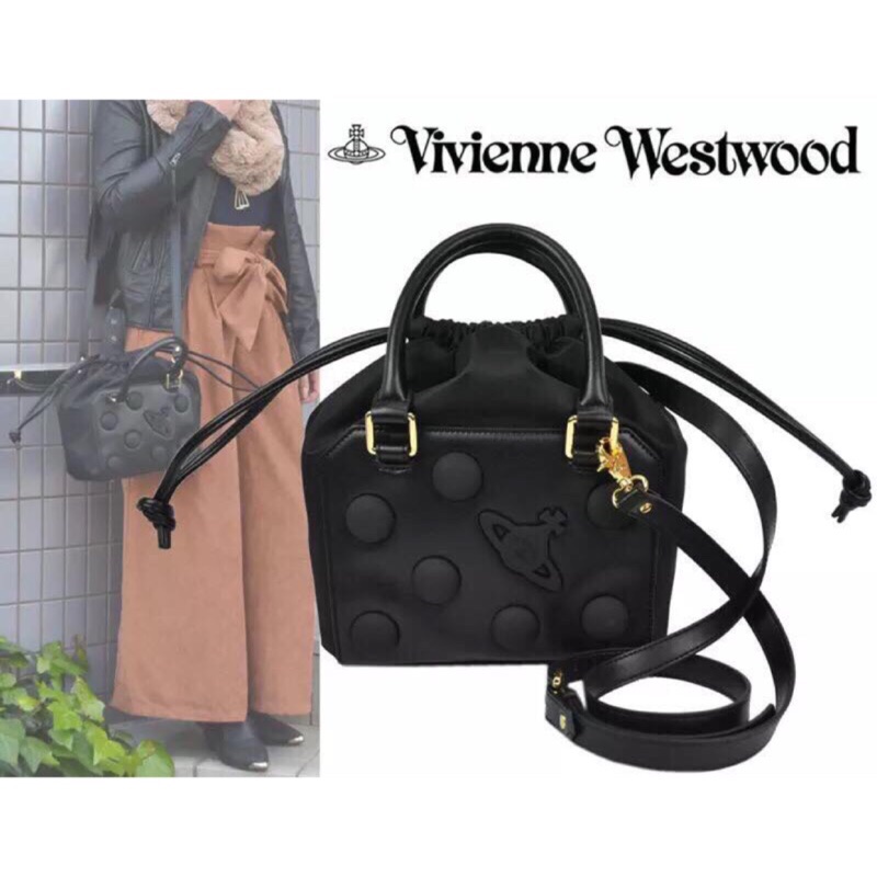 ［唯一一個❤️］Vivienne Westwood 龐克風束口皮革款深藍色後背包