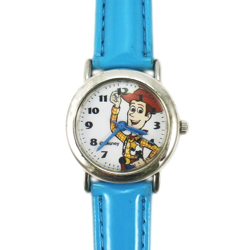 卡漫城 - 出清特價 胡迪 手錶 皮革 藍 ㊣版 玩具總動員 Toy Story 牛仔 Woody 卡通錶 兒童錶