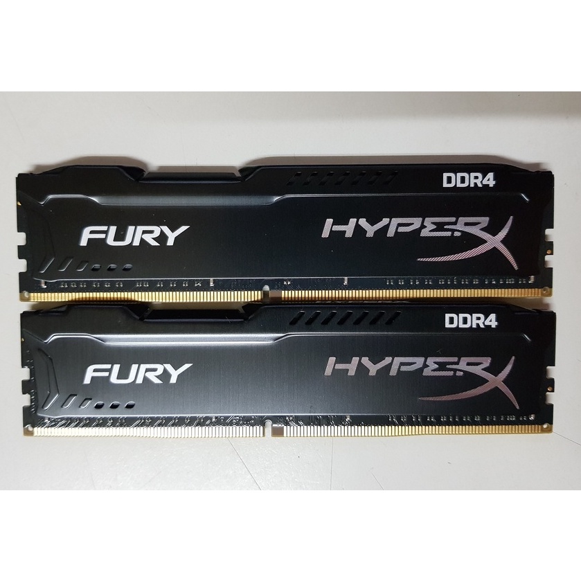 金士頓 HyperX FURY DDR4 2400 8Gx2 16G 黑色 超頻記憶體 終保