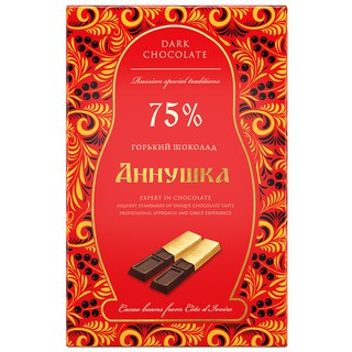 【洋可夫】俄羅斯安諾希卡Аннушка75%黑巧克力