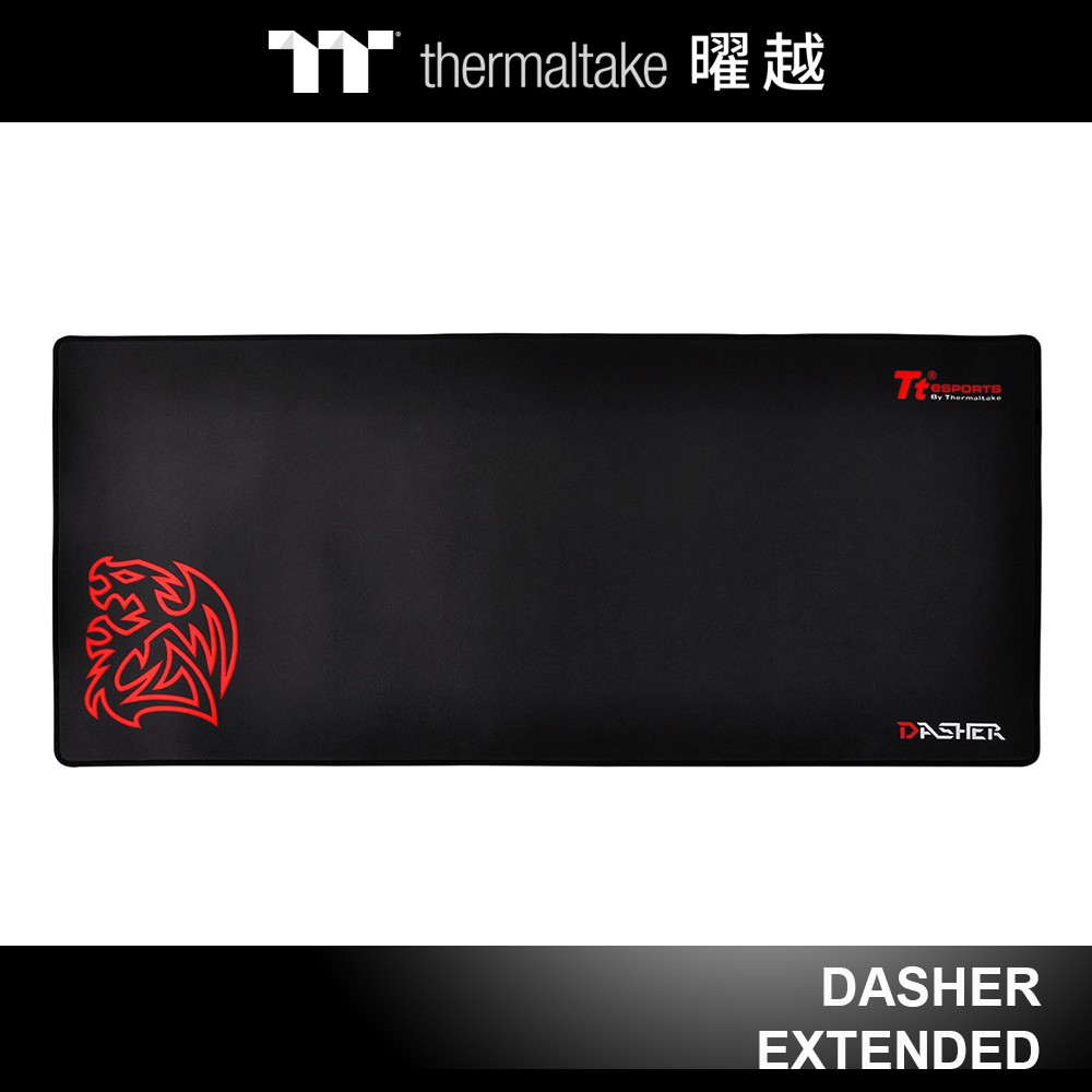 曜越 競速者 Dasher 大型 電競滑鼠墊 800x300x4mm 黑色 MP-DSH-BLKSXS-03