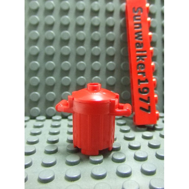 【積木2010-道具】Lego 樂高-全新- 紅色垃圾桶 (有蓋)(Red)