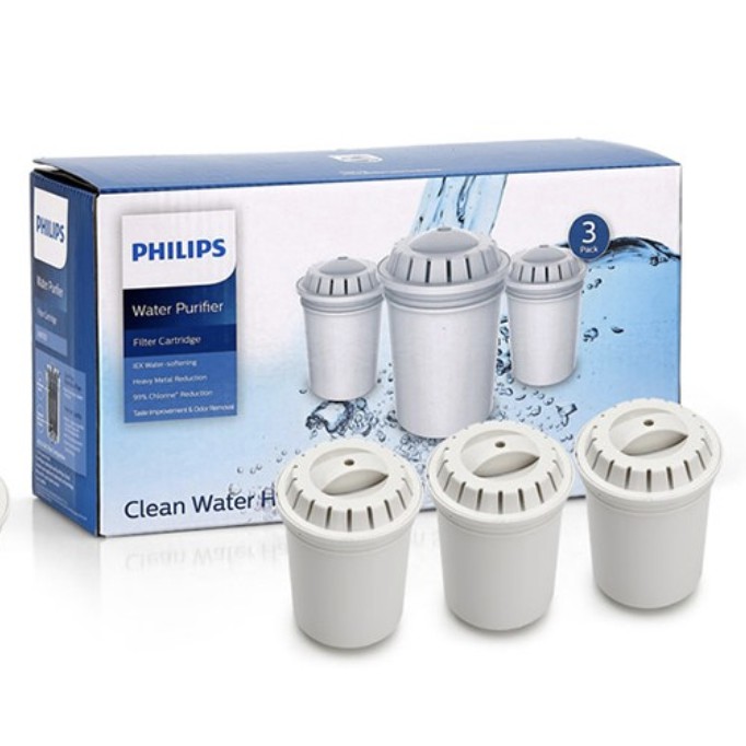 飛利浦 Philips Pitcher 淨水器過濾器 3 件裝 AWP201 水壺水壺淨化器過濾器補充濾芯 AWP200