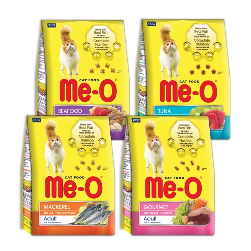 Me-O 咪歐乾貓糧-海陸大餐/海鮮/鮪魚/鯖魚口味 1.1-1.2kg（meo貓飼料）貓乾糧