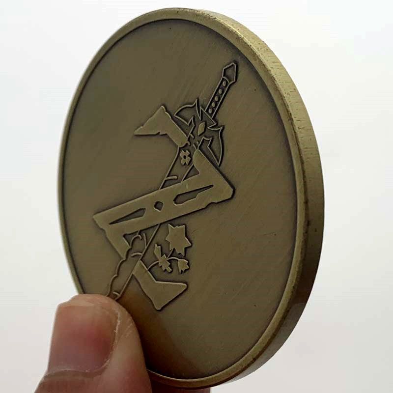 熱賣-海賊王劍俠青古銅紀念章 收藏幣天眼硬幣動漫50mm劍花幣紀念幣