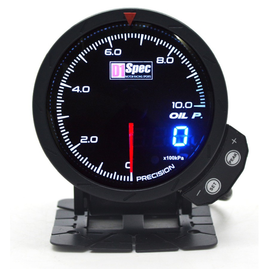 D1 Spec 3.5代 60mm 數位 + 指針式 雙顯示型 油壓表 油壓錶 黑底 - 100%台灣製造