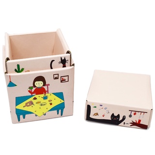 迷你附蓋收納盒-小女孩 DIY 首飾盒 化妝盒 小相框【GE380】