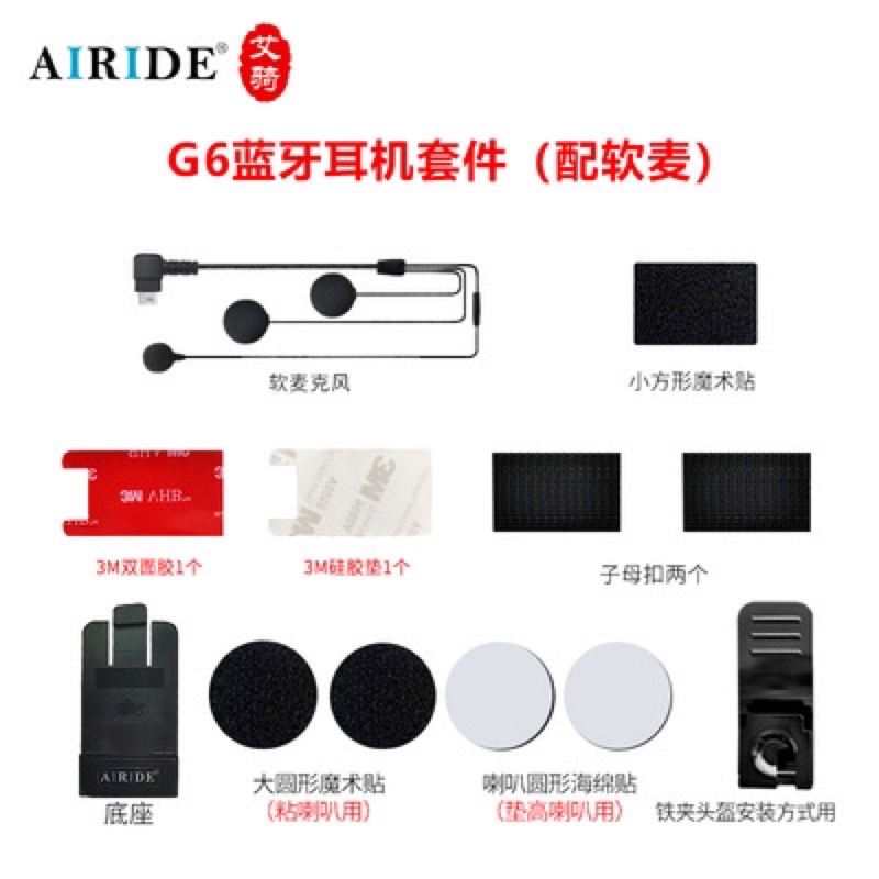 AiRide G6 艾騎 安全帽 機車行車紀錄器藍牙耳機**軟麥耳機麥克風組/ z3 plus也通用喔！