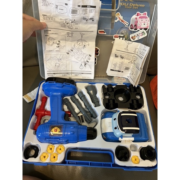 正版POLI 波力-波力手提盒工具箱（含工具組跟波力大車）/電動工具組 19件組（二手狀態良好）