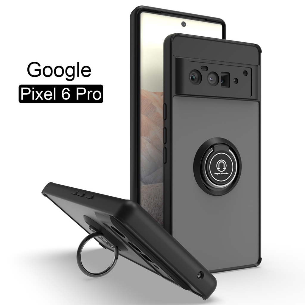 Google Pixel 7 7 Pro 7A Pixel 6 6 Pro手機殼 指環支架保護殼半透明啞光膚感防摔保護套