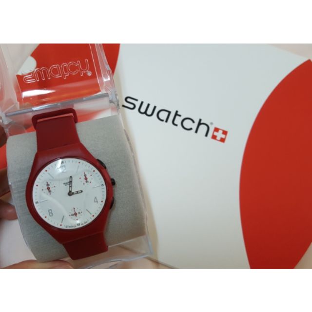 2018swatch 紅色三眼錶 全新 限時特價2399元 限量版 要買要快---(咪咪熊的店)