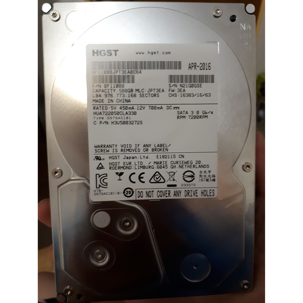 240元 3.5吋 HGST 日立 SATA 500G 硬碟 500GB 7200轉 良品