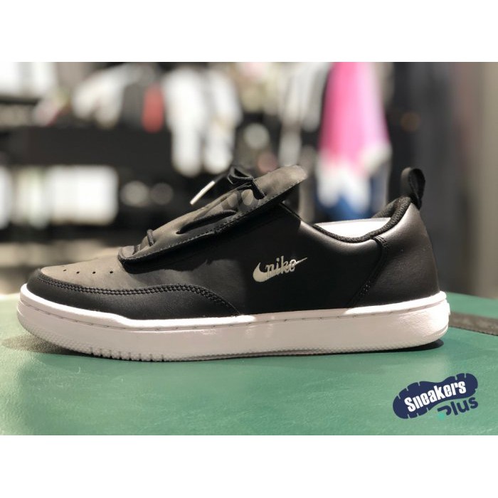 S P 女nike Court Vintage Alt 皮革刺繡logo 運動休閒鞋黑白ck7900 001 蝦皮購物