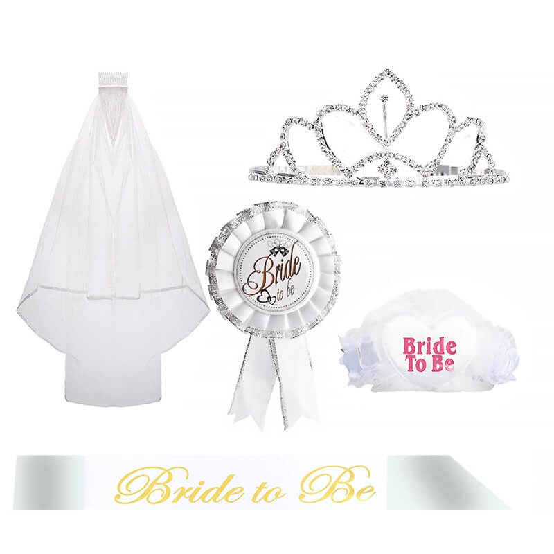 派對城 現貨 【Bride To Be高級套組5入】 歐美派對 派對裝飾 婚禮 周年 派對佈置 拍攝道具