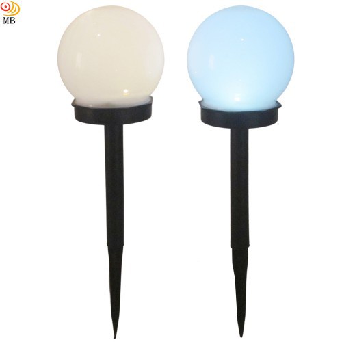 含稅廠家直營特價特價超值2入球形太陽能自動光控LED(白黃光可選)庭園燈草坪燈插地燈(RB32102)