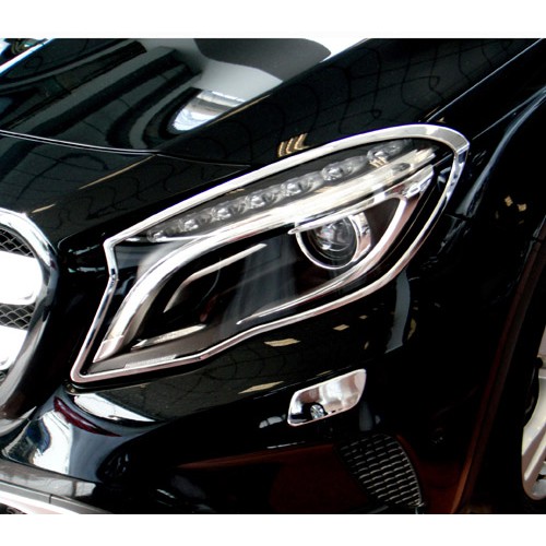 圓夢工廠 Benz GLA X156 GLA180 GLA200 2014~17 改裝 鍍鉻銀 車燈框 前燈框 頭燈框貼