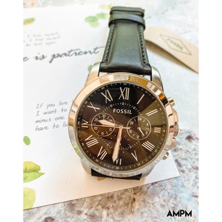 全新現貨 FOSSIL FS4812 手錶 44mm 三眼計時 黑麵盤 黑色皮錶帶 羅馬數字 男錶女錶