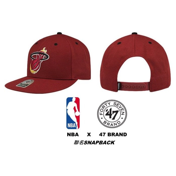 【Raven】NBA Miami Heat 邁阿密熱火 後扣帽 可調節 棒球帽 47 BRAND SNAPBACK hat