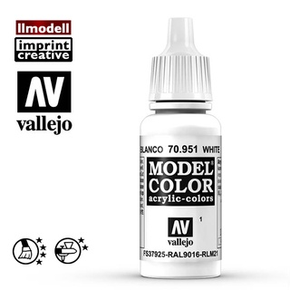 AV Vallejo 白色 White 70951 模型漆鋼彈水性漆壓克力顏料 Acrylic