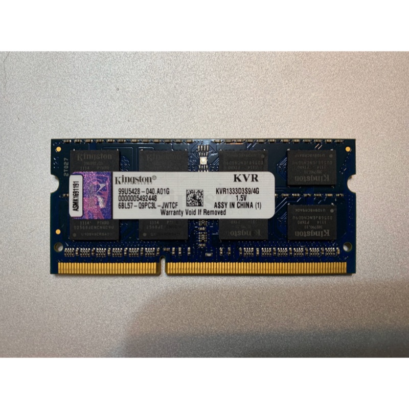 金士頓 Kingston DDR3-1333MHz 4G