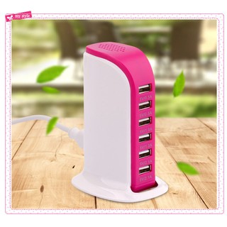 6USB多孔充電器 手機平板充電器 帆船充電器 插座 排插 USB充電器 插座 6合1 6孔 電源適配器 充電頭 直充