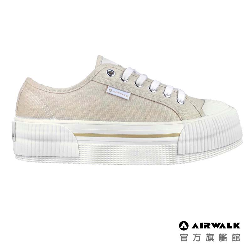 AIRWALK 女 都會生活帆布鞋 AW63203 奶茶色 厚底 增高 韓版 復古 學生 好穿鞋墊 台灣官方現貨