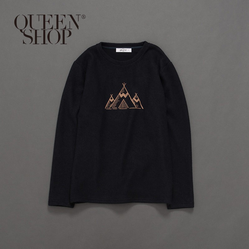 QUEENSHOP【01037568】男裝 親子系列帳棚印花磨毛上衣 S/M/L＊現+預＊