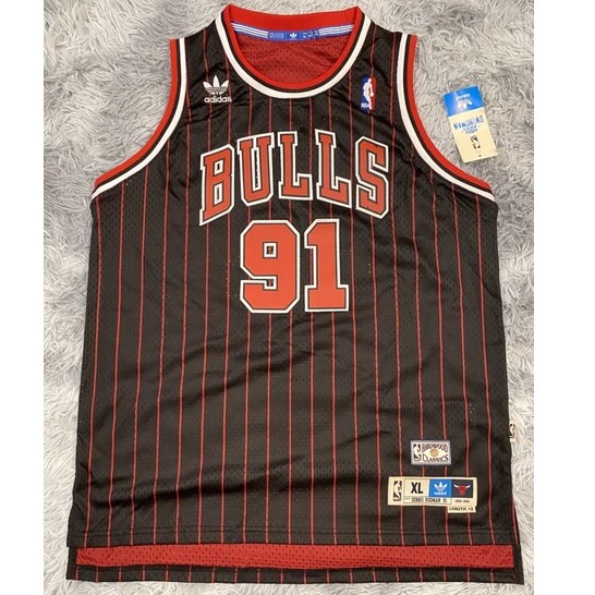 NBA球衣 Dennis Rodman #91 經典條紋復古款 小蟲公牛紅 最後幾件 售完不補