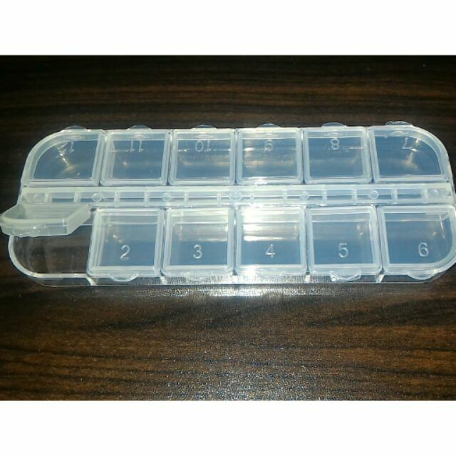 12格編號收納盒 獨立加蓋盒 黏土 美甲小配件收納盒 塑膠盒 透明盒 空盒 藥盒