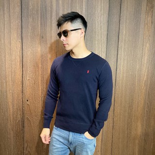 美國百分百【全新真品】Ralph Lauren 圓領針織衫 RL 線衫 Polo 小馬 上衣 男 毛衣 深藍 AQ29