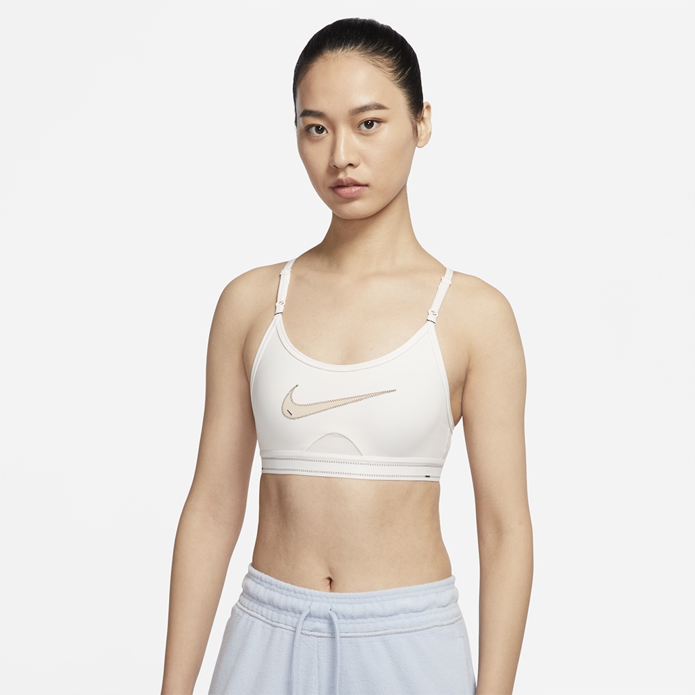 Nike 女裝 運動內衣 訓練 輕度支撐 透氣 可拆式胸墊 白 金【運動世界】DM0575-030