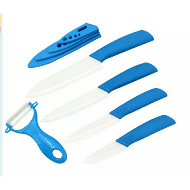 陶瓷刀 5件套装不含刀架(藍色)，限量特價一組