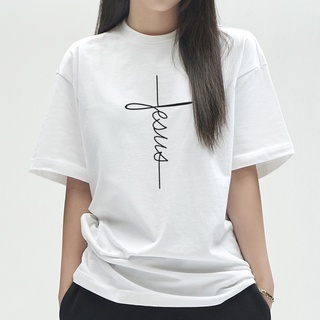【快速出貨】JESUS SCRIPT CROSS 短袖T恤 5色 耶穌草寫十字架 基督天主聖母