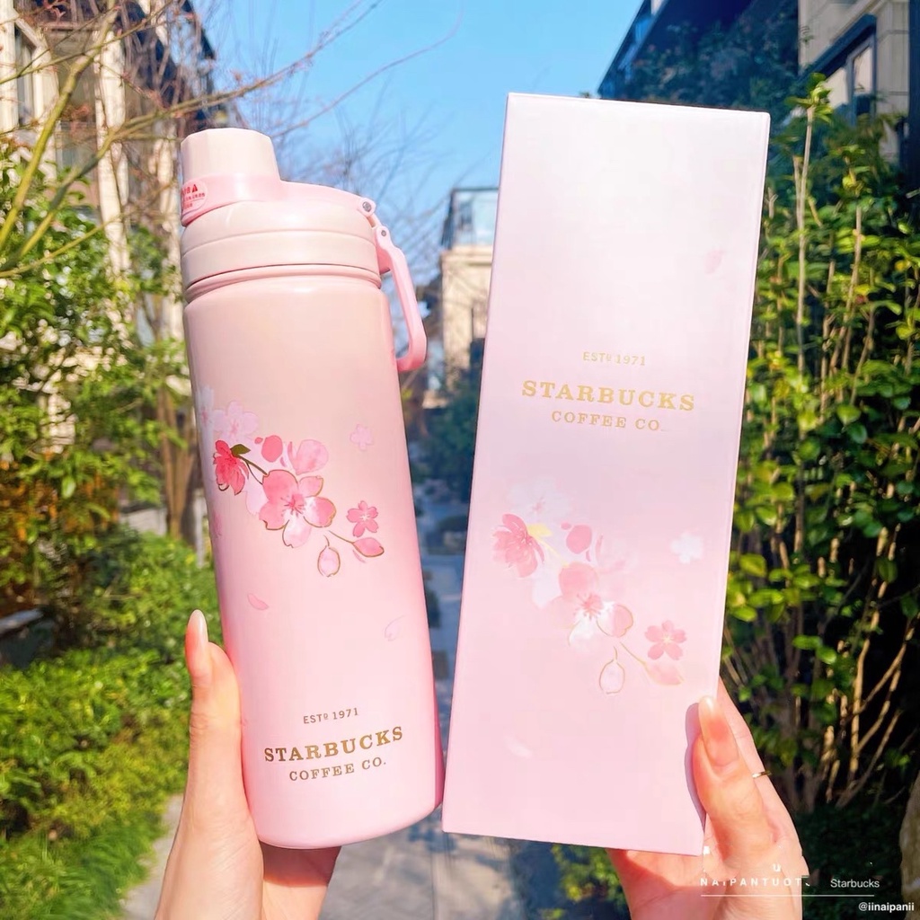 Starbucks官方正品！2022星巴克櫻花季落櫻繽紛不銹鋼隨行杯奶茶水杯咖啡杯熱飲杯620ml