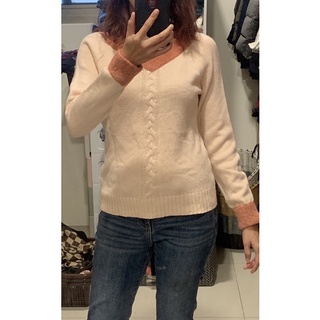 全新～日本品牌Fil.Fis 撞色大V領毛衣